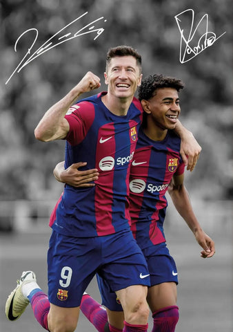 Poster Lewandowski et Lamine Yamal
